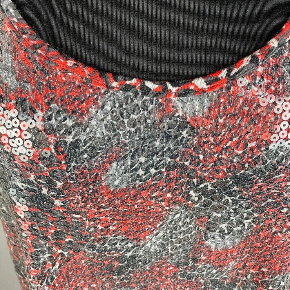 Ruby Rd. L Sequined Front Animal Print Abstract T… - image 3